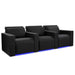 Midnight Black Valencia Barcelona Home Theater Seating Row of 3 Width 100 Height 35.5 Depth 41