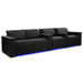 Midnight Black Valencia Barcelona Home Theater Seating Row of 4 Loveseat Left Width 124 Height 35.5 Depth 41