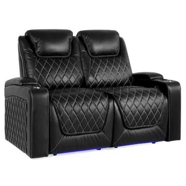 Midnight Black Valencia Oslo Home Theater Seating Row of 2 Loveseat Width 62 Height 42.75 Depth 38