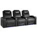 Midnight Black Valencia Oslo Home Theater Seating Row of 3 Width 99.75 Height 42.75 Depth 38