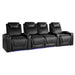 Midnight Black Valencia Oslo Home Theater Seating Row of 4 Loveseat Center Width 124 Height 42.75 Depth 38