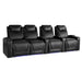 Midnight Black Valencia Oslo Home Theater Seating Row of 4 Loveseat Left Width 124 Height 42.75 Depth 38