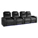 Midnight Black Valencia Oslo Home Theater Seating Row of 4 Loveseat Right Width 124 Height 42.75 Depth 38