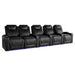 Midnight Black Valencia Oslo Home Theater Seating Row of 5 Loveseat Left Width 155 Height 42.75 Depth 38