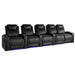 Midnight Black Valencia Oslo Home Theater Seating Row of 5 Loveseat Right Width 155 Height 42.75 Depth 38