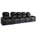 Midnight Black Valencia Oslo Home Theater Seating Row of 5 Set of 3 Center Width 155 Height 42.75 Depth 38