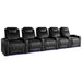 Midnight Black Valencia Oslo Home Theater Seating Row of 5 Width 155 Height 42.75 Depth 38