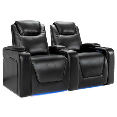 Midnight Black Valencia Oslo Modern Home Theater Seating Row of 2 Width 68.75 Height 42.75 Depth 38