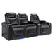 Midnight Black Valencia Oslo Modern Home Theater Seating Row of 3 Loveseat Left Width 93 Height 42.75 Depth 38