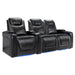 Midnight Black Valencia Oslo Modern Home Theater Seating Row of 3 Loveseat Right Width 93 Height 42.75 Depth 38