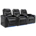 Midnight Black Valencia Oslo Modern Home Theater Seating Row of 3 Width 99.75 Height 42.75 Depth 38