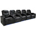 Midnight Black Valencia Oslo Modern Home Theater Seating Row of 5 Width 161.75 Height 42.75 Depth 38