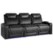 Midnight Black Valencia Oslo XL Console Edition Home Theater Seating Row of 3 Dropdown Center