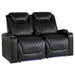 Midnight Black Valencia Oslo XL Home Theater Seating Row of 2 Loveseat Width 65 Height 45 Depth 38