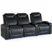 Midnight Black Valencia Oslo XL Home Theater Seating Row of 3 Loveseat Left Width 97.5 Height 45 Depth 38