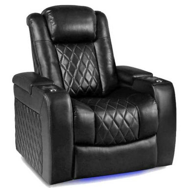 Midnight Black Valencia Tuscany Single Home Theater Seating Single Width 37.5 Height 43.5 Depth 39.25