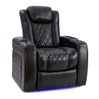 Midnight Black Valencia Tuscany Slim Single Home Theater Seating Single Width 34 Height 43.5 Depth 40