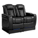 Midnight Black Valencia Tuscany Theater Seating with Risers Row of 2 Loveseat Width 62.25” Height 50.5” Depth 39.75”