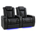 Midnight Black Valencia Tuscany XL Home Theater Seating Row of 2 Width 71.25 Height 46 Depth 39.5