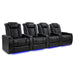 Midnight Black Valencia Tuscany XL Home Theater Seating Row of 4 Width 136 Height 46 Depth 39.5