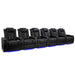 Midnight Black Valencia Tuscany XL Home Theater Seating Row of 6 Width 200.5 Height 46 Depth 39.5