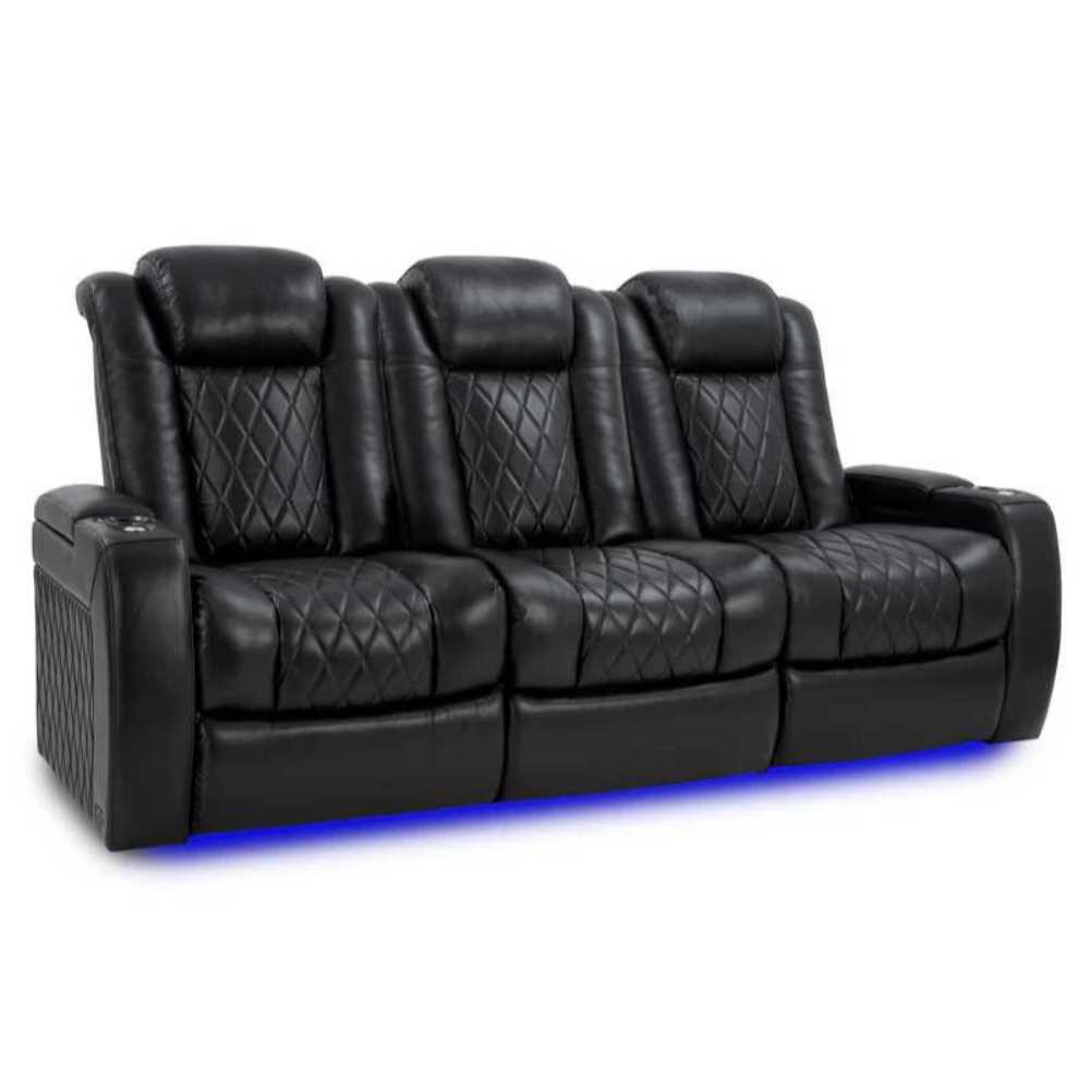 Midnight Black Valencia Tuscany XL Home Theater Seating Set of 3 Width 90 Height 46 Depth 39.5