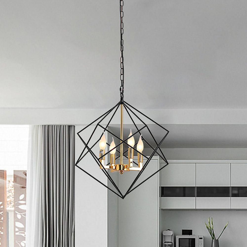 Modern Lé Luxe 4-Light Geo Chandelier-Freedom Room