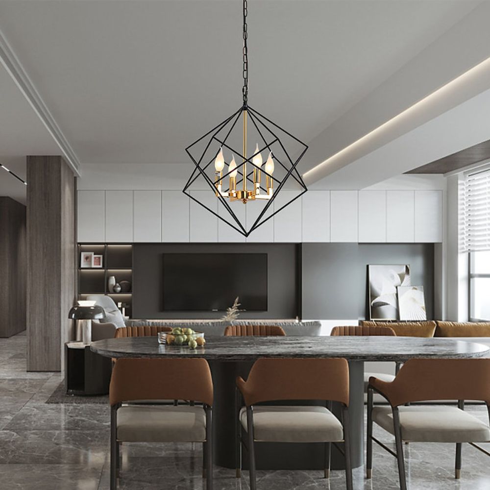 Modern Lé Luxe 4-Light Geo Chandelier-Freedom Room