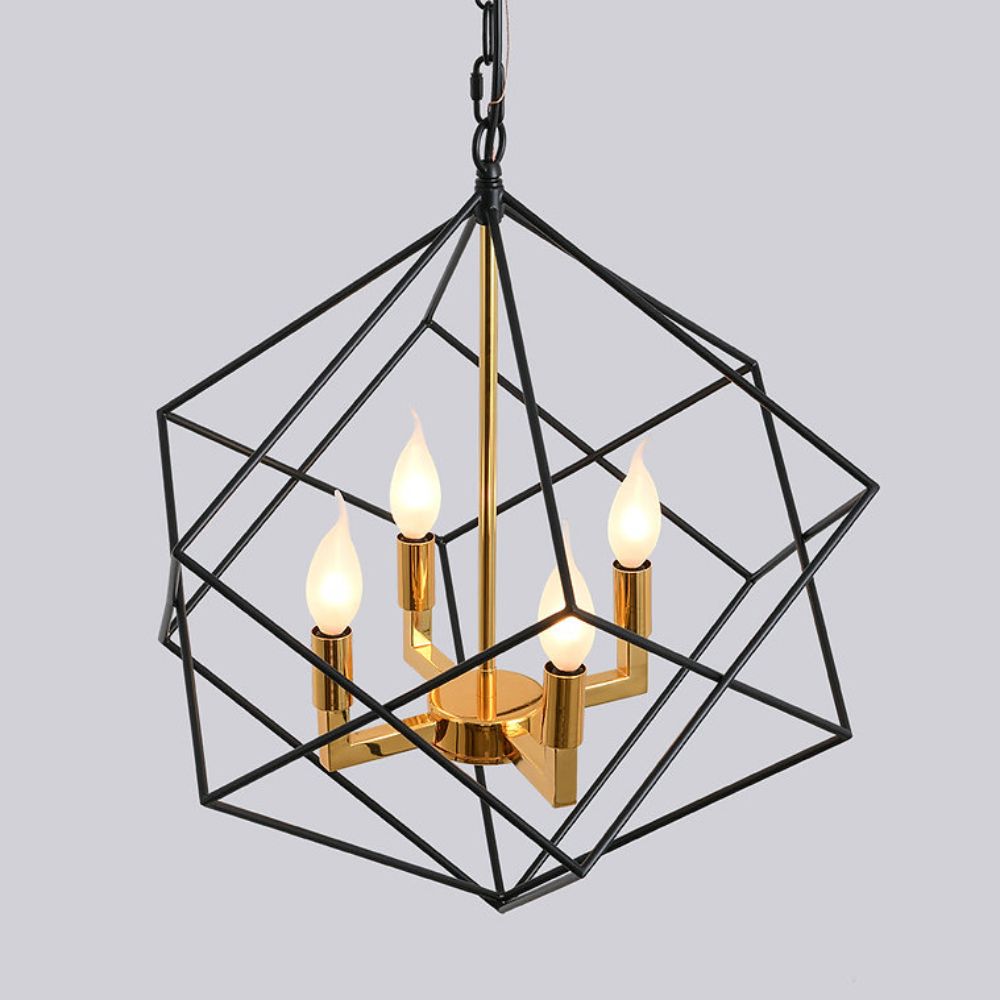 Modern Lé Luxe 4-Light Geo Chandelier-Freedom Room