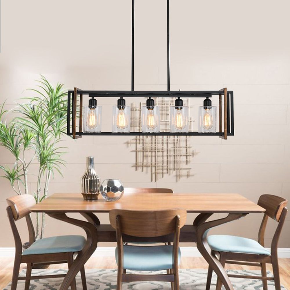 Modern Lé Luxe 5-Light Island Linear Pendant-Freedom Room