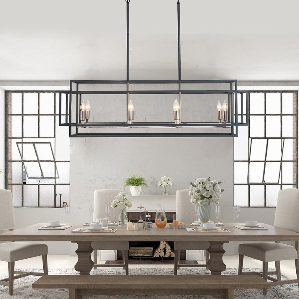 Modern Lé Luxe 8-Light Manada Linear Pendant-Freedom Room