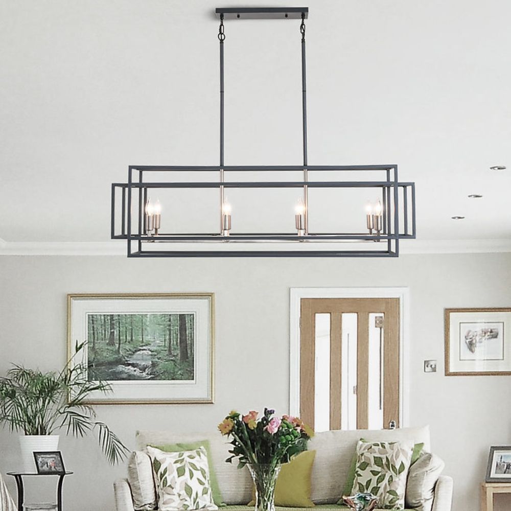 Modern Lé Luxe 8-Light Manada Linear Pendant-Freedom Room