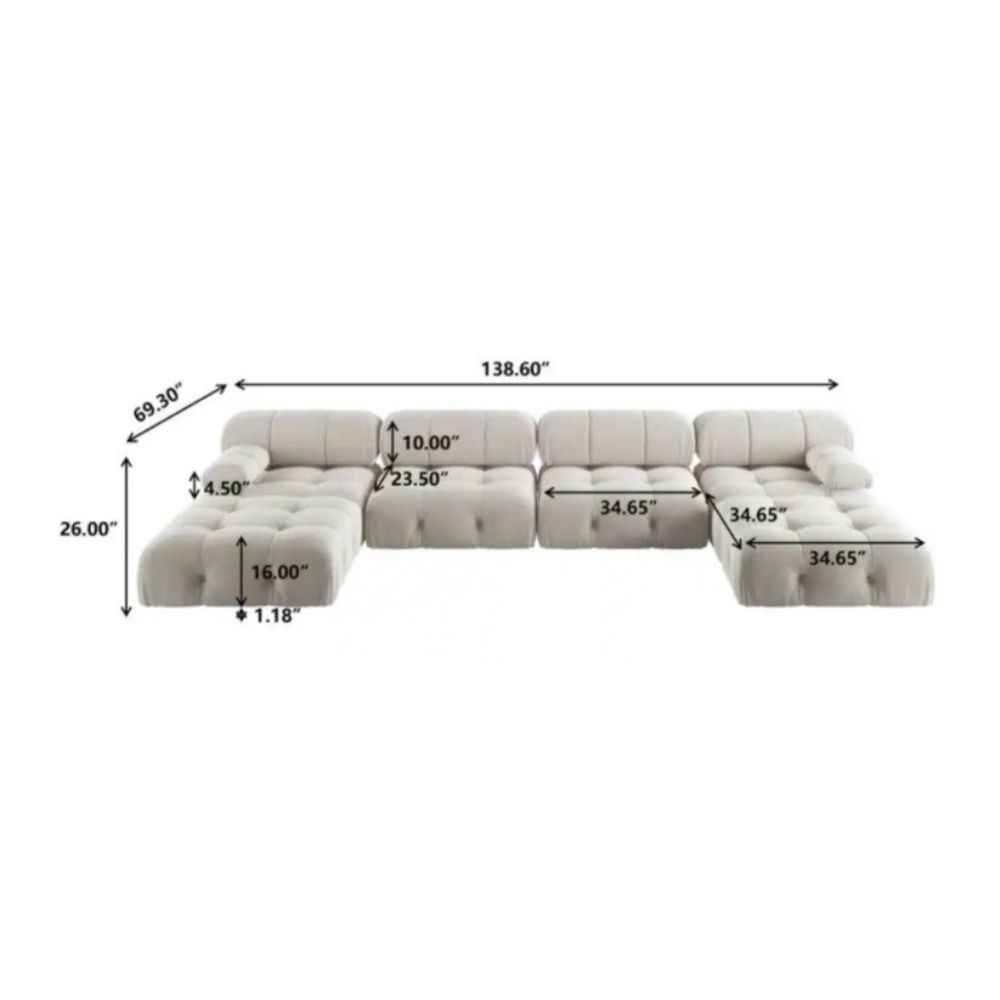 Modern Lé Luxe Bellini Modular Sectional C6 Sofa-Freedom Room