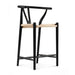 Modern Lé Luxe Dagmar Counter Stool - Black & Natural Cord-Freedom Room