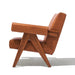 Modern Lé Luxe Débora Lounge Chair - Walnut & Caramel Leather-Freedom Room