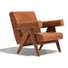 Modern Lé Luxe Débora Lounge Chair - Walnut & Caramel Leather-Freedom Room