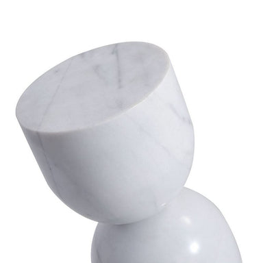 Modern Lé Luxe Océane Side Table - White Marble-Freedom Room