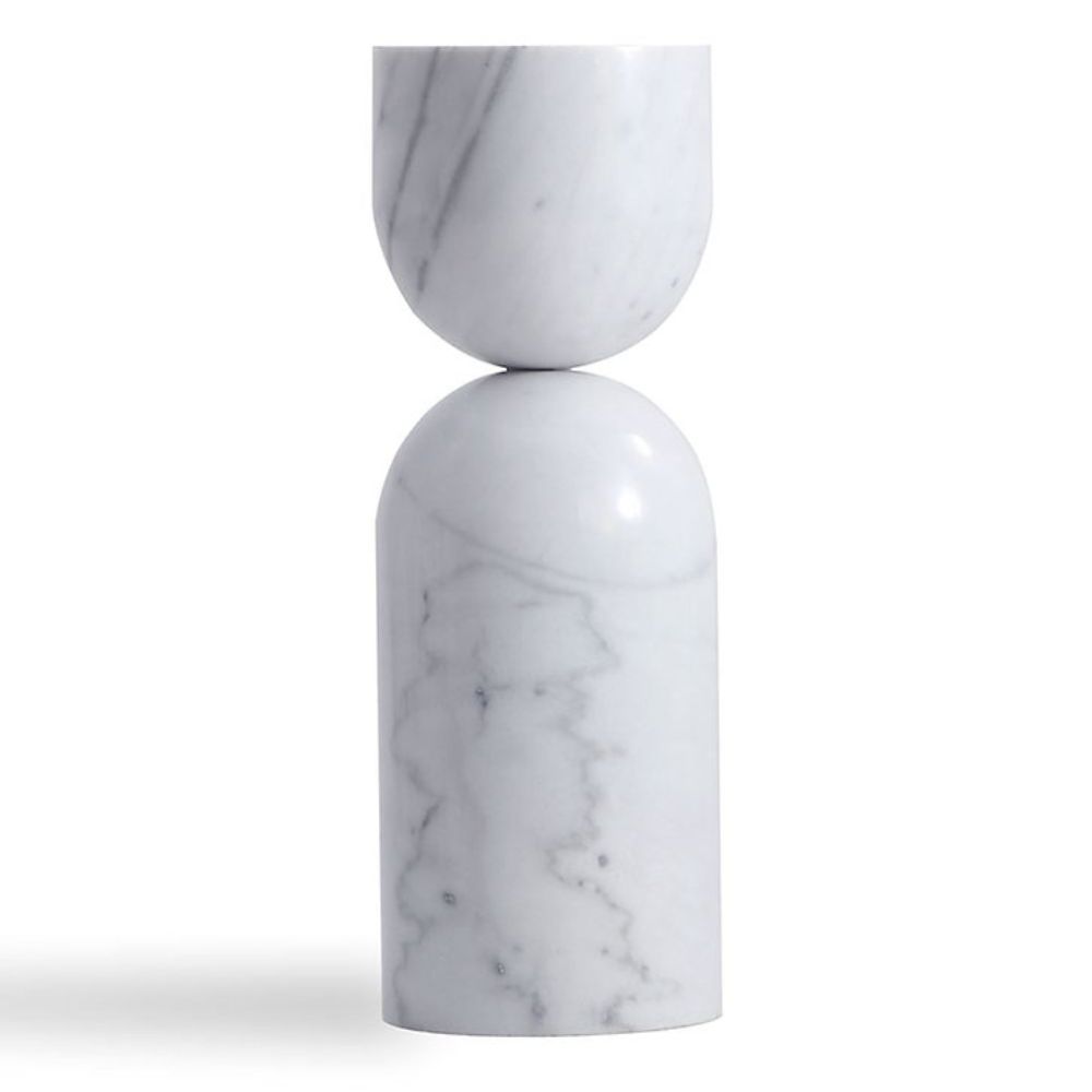 Modern Lé Luxe Océane Side Table - White Marble-Freedom Room