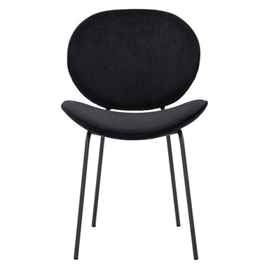 Modern Lé Luxe Ormer Dining Chair - Black Velvet (Set of 2)-Freedom Room