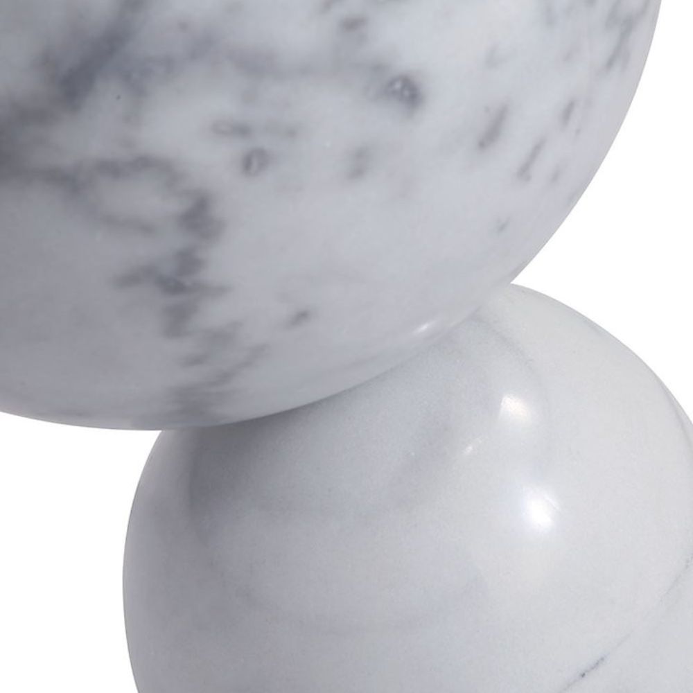 Modern Lé Luxe Pénélope Side Table - White Marble-Freedom Room