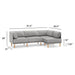 Modern Lé Luxe Range 4-Piece One Arm Sectional Sofa-Freedom Room