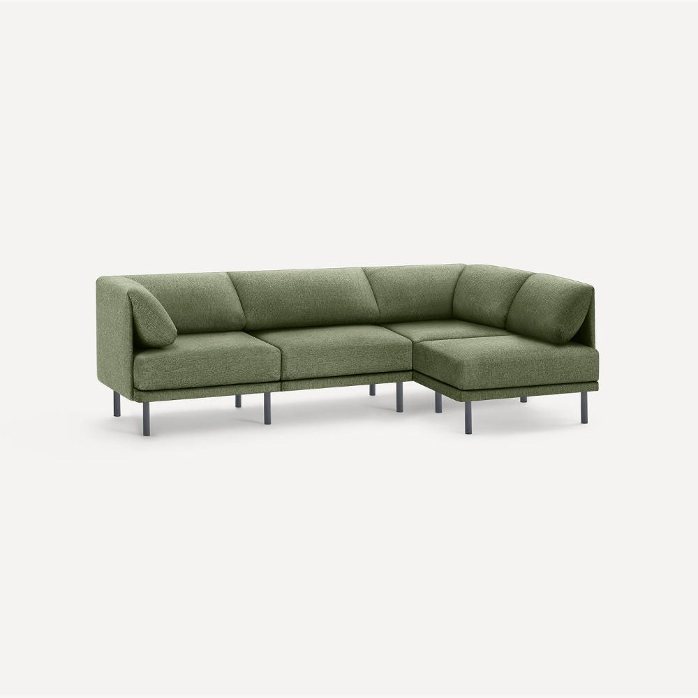 Modern Lé Luxe Range 4-Piece One Arm Sectional Sofa-Freedom Room