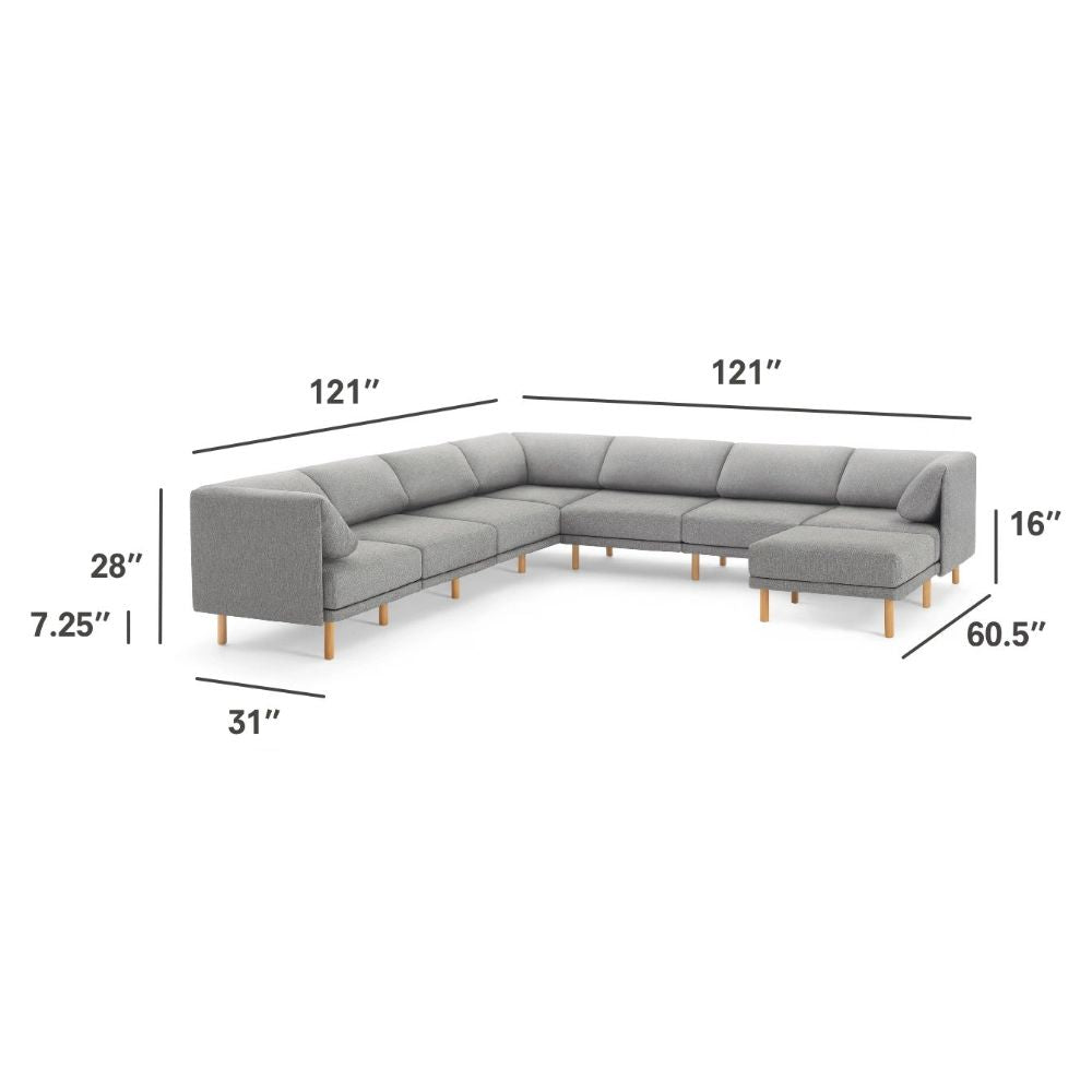 Modern Lé Luxe Range 8-Piece Sectional Lounger Sofa-Freedom Room