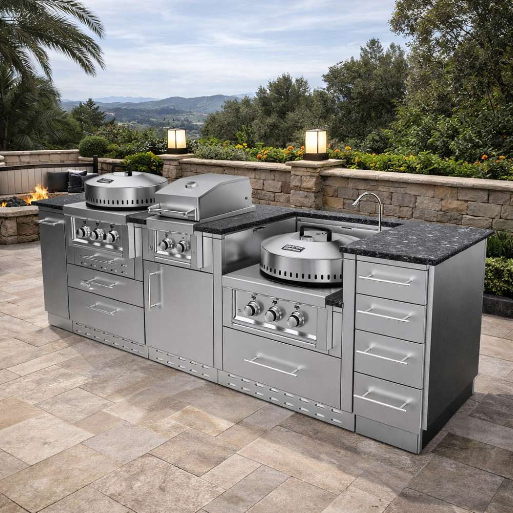 Sunstone TexCajun 9ft Outdoor Kitchen Island Package | Freedom Room