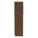 Modern Walnut Inovabed Wall Bed shown closed from the side with a slim wood cabinet profile