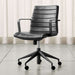 Modern black office seating showcased by Crate & Barrel Graham Black Office Chair on a rolling base