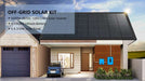 Modern home with rooftop panels and Sun Gold Power 6500W 48VDC 120/240VAC 5.12KWH Lithium Battery Solar Panels Off-Grid Solar Kit installed outside