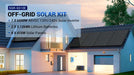 Modern home with rooftop panels and battery storage from Sun Gold Power 6500W 48VDC 120V/240V LiFePO4 10.24KWH Lithium Battery 3320W Solar Panel Off-Grid Solar Kit