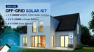 Modern home with rooftop panels, inverter, and two batteries from Sun Gold Power 5000W 48VDC 120V LiFePO4 10.24KWH Lithium Battery 2490W Solar Panel Off-Grid Solar Kit