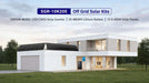 Modern home with rooftop solar panels and battery storage showcases Sun Gold Power 10000W 48VDC 120V/240V LiFePO4 20.48KWH Lithium Battery Solar Panel Off-Grid Solar Kit